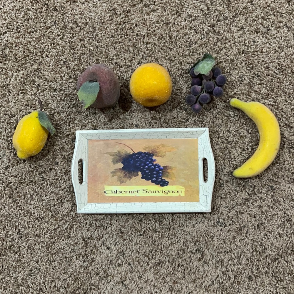 Decorative fruit and tray